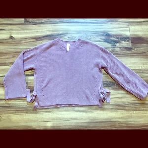 Blue Blush Cable Knit Sweater